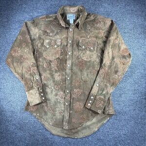 ROCKMOUNT Ranch Wear Shirt Women Small -West Corduroy Snap Button Western USA